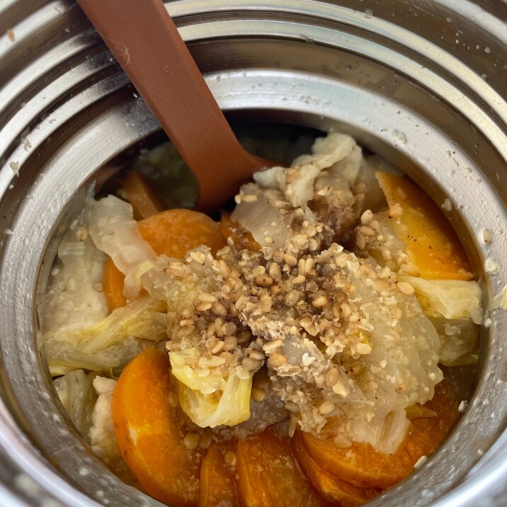 スープジャーでオートミールランチ⑨生姜鍋のつゆ
